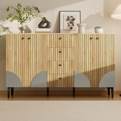 VVBV Opbergkast 160x36x94 cm met 4 Lades, Bureau - Voor Woonkamer, Voor Hal/Entree, Opbergruimte - Hout