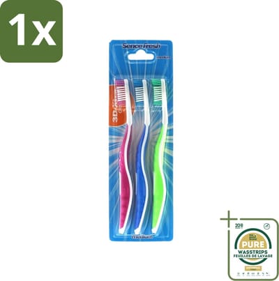 1 x Sence - Fresh 3D-Extra Clean - Tandenborstels - Medium - 3 Tandenborstels- Tandenborstel - Tandenborstels - Tandenborstel Set - 3D-ontwerp - Tandenborstel Medium