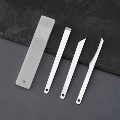 3 Stuks Pedicure Gereedschap Voor Voeten Roestvrij Staal Voetscrubber Dode Huid Verwijderaar Voetschraper Mes Schrapend Manicure Gereedschap 3pcs gray