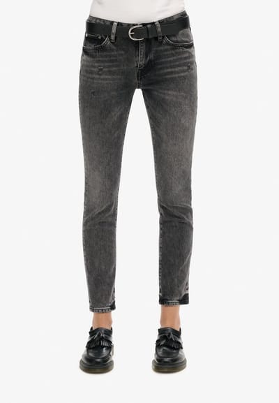 Superdry Slimfit Jeans met Middelhoge Taille Zwart Grootte: 26/30