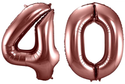 Folat Verjaardag Leeftijd folieballon - 40 jaar - rosé goud - 86 cm - cijferballon groot