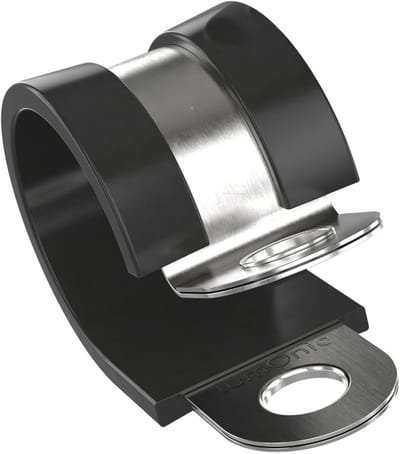 Buisklemmen met rubber inzet 13mm voor schroeven - Kabelbevestiging van roestvrij staal of gegalvaniseerd staal