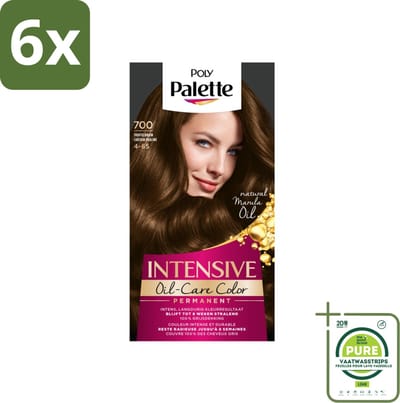 Poly Palette - Haarverf - Truffel Bruin 700 - 115ml - Voordeelverpakking - 6 stuks - Haarverf - Permanente haarkleur