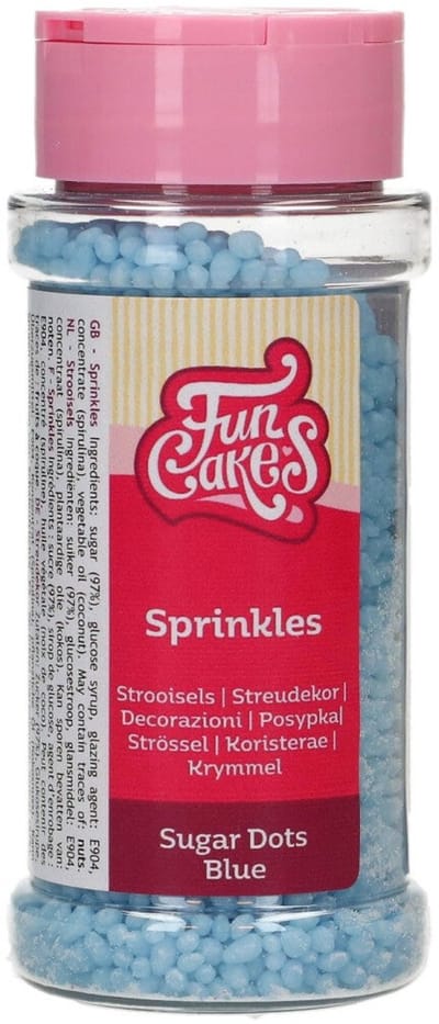 FunCakes Sugar Dots - Blauw - 80g - Eetbare Taartdecoratie