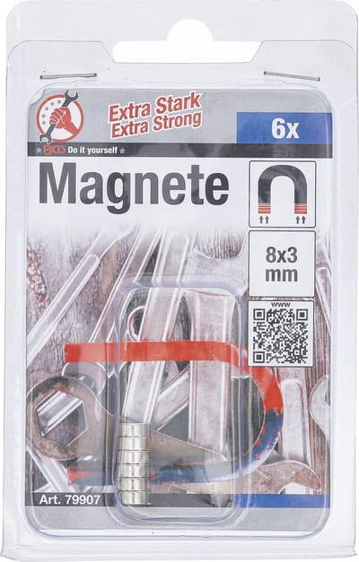 BGS Magneetset - extra sterk - Ø 8 mm - 6 delig