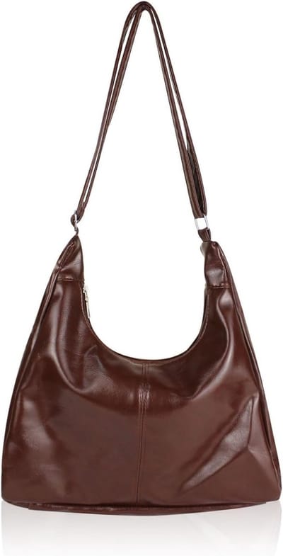 Stijlvolle Schoudertas van Leer, Ruime Tote Bag met Rits, Perfect voor Avondgebruik, Werk en Winkelen met Verstelbare Schouderband
