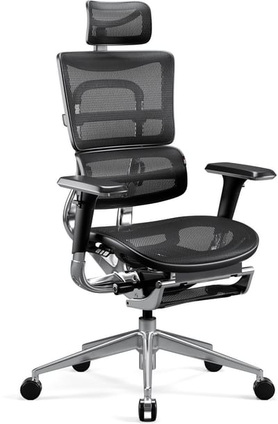 DIABLO CHAIRS - Bureaustoel V-MASTER - Ergonomische bureaustoel verstelbaar - Zwart