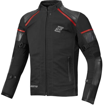 Bogotto Blizzard-X Waterdichte Zwart Rood Textiele Motorjas - Jas