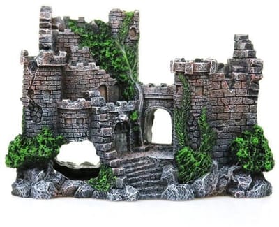Aquarium decoratie - Aquarium accessoires - Kasteelornament - Ornamenten voor Aquaria - Ideaal om te spelen en te ontspannen - 17 x 7 x 13 cm