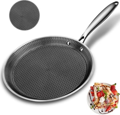 10.6 Inch Professionele Crêpe Pan Anti-Aanbakplaat voor Pannenkoeken, Tortilla's en Dosa - Geschikt voor Inductie