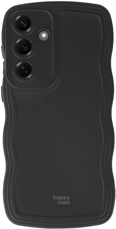HappyCase Wavy | Hoesje Geschikt voor Samsung Galaxy S25 | TPU Back Cover | Zwart