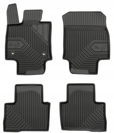 Premium Rubberen Mattenset No.77 - Geschikt voor Suzuki Across vanaf 2020 - Perfecte Pasvorm - TPE Elastomeer - Zwart - 4-delig - FROGUM