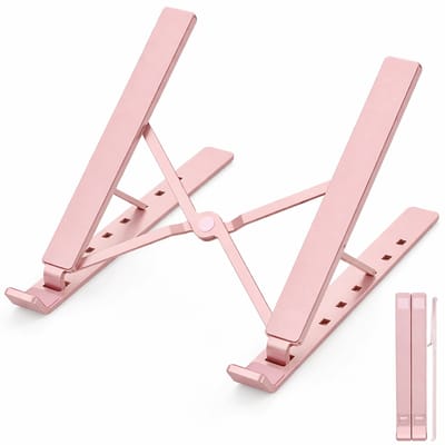 Sounix Laptop Standaard - Laptopstandaard - Verstelbare - 10-15.6" - Geventileerde Koelcomputerstandaard - Roze