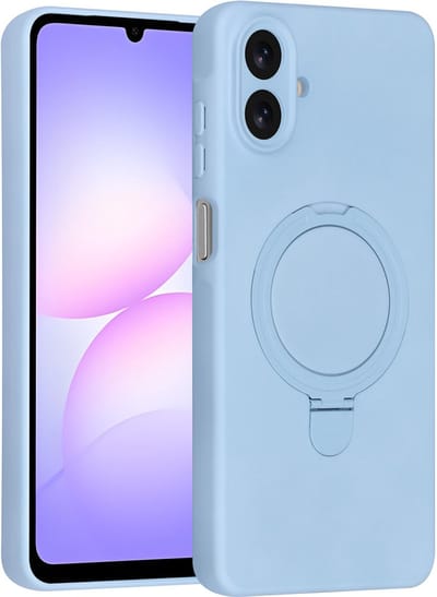 TUNIQ Back cover - Galaxy A07 - Baby Blauw - Schokabsorberend met Ring Stand