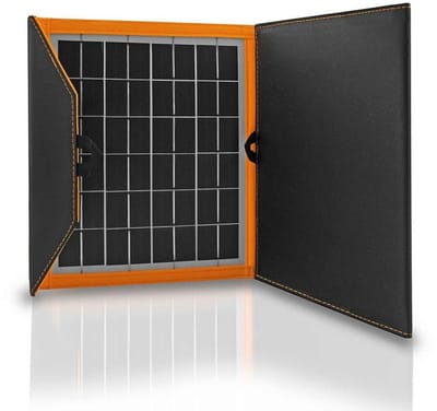 Zonnepaneel, oplader, 15W, 1 USB-poort, zwart en oranje, A04
