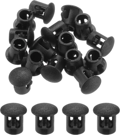 Geperforeerde Zwarte Kunststof Stoppen - 32 Stuks - 7 mm Afdekkappen voor Platen en Meubels
