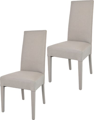 Tommychairs Chiara - Eetkamerstoelen - Set van 2 - Beige - Stof & Hout