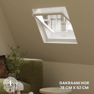 Dakraam Hor – 78 x 62 cm – Geschikt voor Velux: MK27 Fakro/Optilight: Maatcode 33 Insect Raamhor - Insecten Plissé - Vliegenhor – Gaas - Inbouw Zonder boren