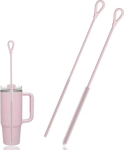 Herbruikbare Rietjesborstel Set van 2, Flexibele en Antislip Handgreep voor Glas- en Metalen Rietjes, Ideaal voor Smoothies en Drinkbekers, 6mm en 9mm