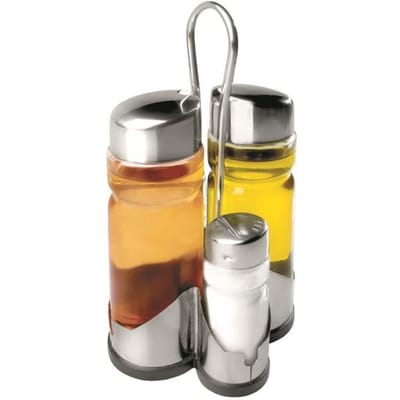 Ibili 768500 Set 4 stuks voor salade (Oliekannetje+Azijnkannetje+Zoutvaatje+Pepervaatje)
