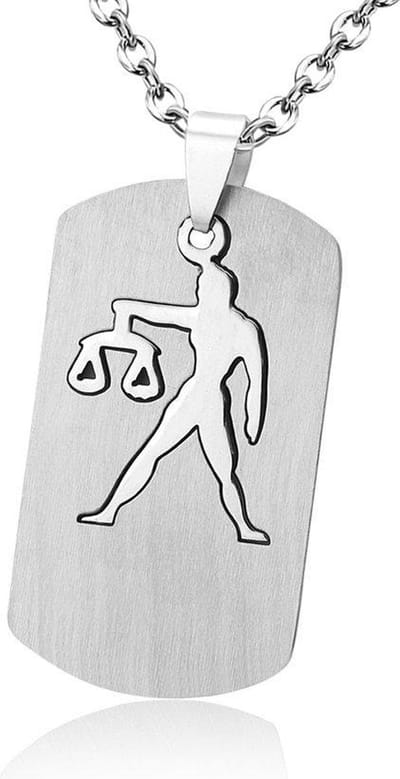 Montebello Ketting Weegschaal - 316L Staal - Horoscoop - 50x22mm - 50cm