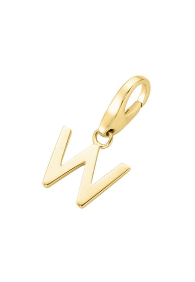 Gouden (verguld) bedel | Letter W | Giorgio Martello | 925 Zilver