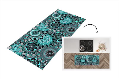 Keukenloper - Loper keuken - Mandala - Bloemen - Design - 120x50 cm - Keukenloper vinyl