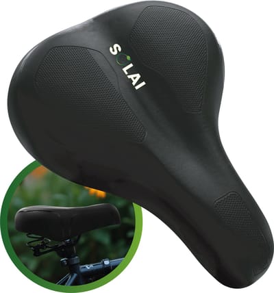Solai Fietszadel - Comfortabel Ergonomisch Fietszadel met Zadelvering - Unisex - Zwart