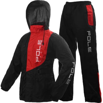 Combinaison de pluie imperméable et respirante pour hommes, veste et pantalon, pour moto, golf, cyclisme M noir/rouge