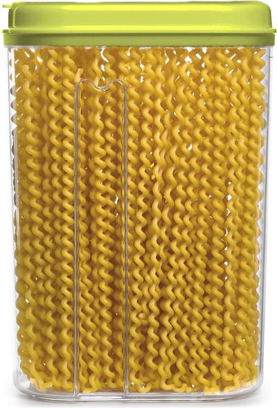 Plasticforte Voedselcontainer strooibus - transparant/groen - 1500 ml - kunststof - 15 x 8 x 23 cm - voorraadpotten