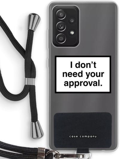Hoesje met koord geschikt voor Samsung Galaxy A52s 5G hoesje met Koord - Don't need approval - Telefoonhoesje met Zwart Koord - Bescherming aan alle Kanten en Over de Schermrand