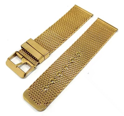 Actie4you® - Mesh - Fijn Geweven - Gaatjes Horloge Band - Horlogebandje – Horlogeband – Universeel - Roestvrij Staal – 18MM – Goud