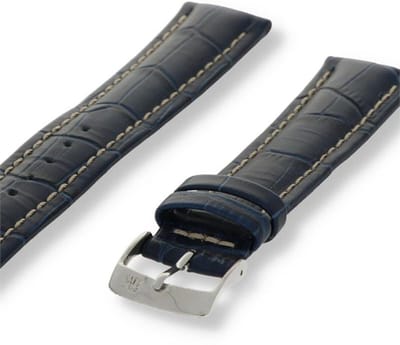 Morellato horlogeband Plus U3252480061CR22 / PMU061PLUS22 Croco leer Blauw 22mm + wit stiksel