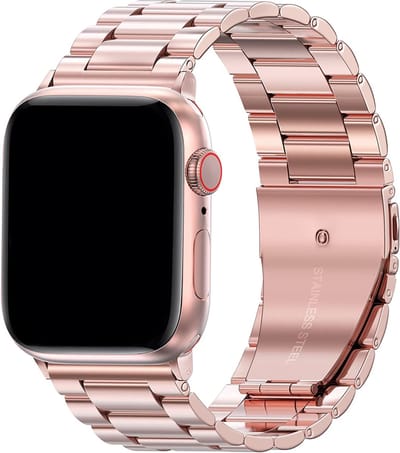 Stalen Schakel bandje voor Apple Watch 42/44/45mm Rose Goud