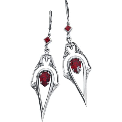 Krikor - Gothic Oorbel - Roter Dorn - voor Vrouwen - zilverkleurig