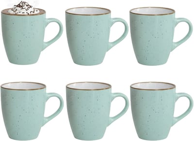 Gerimport Koffie / thee mok Sweets - 6x stuks - groen - 350 ml - keramiek