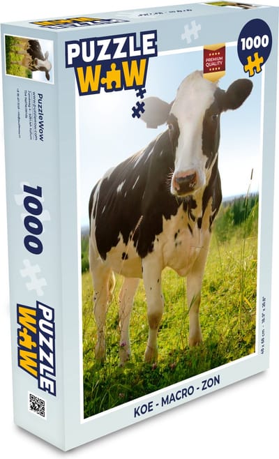 Puzzel Koe - Dieren - Macro - Zon - Legpuzzel - Puzzel 1000 stukjes volwassenen