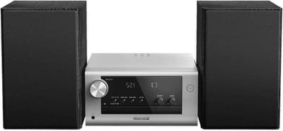 Micro HiFi Systeem - Stereo Installatie - Muziek Luisteren - 80W Speakers - 26.6 x 21 cm - Zilver