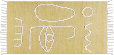 YAVU - Modern vloerkleed - Geel - 80 x 150 cm - Polyester