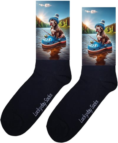 Pensioen cadeau hem haar - Stafford - Grappige sokken - Origineel cadeau - Verjaardag cadeau - Sint cadeau - Leuke sokken - Vrolijke sokken - Cadeautje - Grappig cadeau - Vissen - Afscheidscadeau - Kerstcadeau - Vaderdag - Moederdag - Maat 37-44