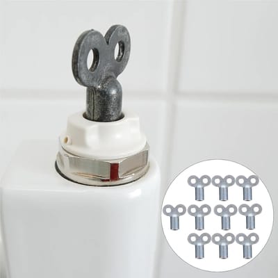 Radiator Ontluchtingssleutel - Ventilatiesleutel - Verwarming Onderhoud - Roestbestendig Materiaal - 10 Stuks - Zilverkleurig