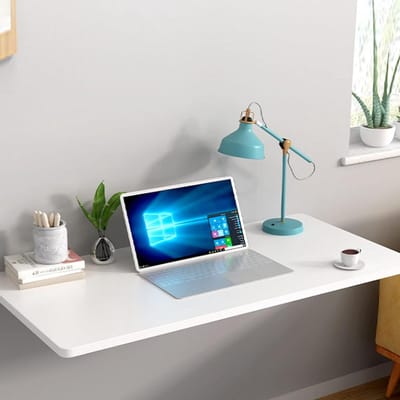 Opklapbaar Bureau - Wandtafel Klaptafel - Ruimte Besparen - Eenvoudig te Installeren - 90x40cm - Wit