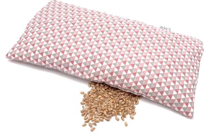 Babykruik Met Pit! – wasbare hoes – zacht/geurloos tarwe - Made in NL – Tevens cold pack - Oudroze driehoekje