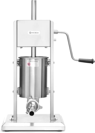 HENDI Worstenvulmachine Profi Line – 3L – Roestvast staal – 2 snelheden – Inclusief 4 trechters