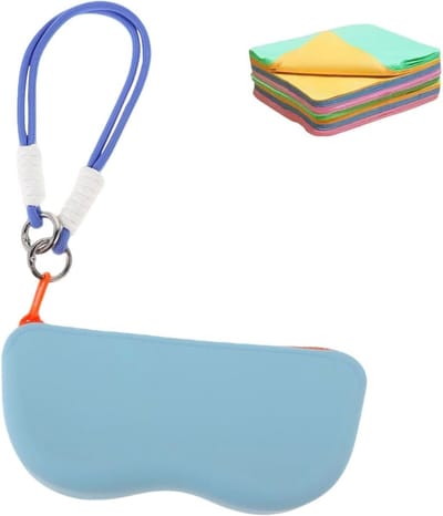 Zonnebril hoesje - Brillen etui - Bril beschermen - Krasbestendig siliconen - 17.5 x 8.3 cm - Zwart