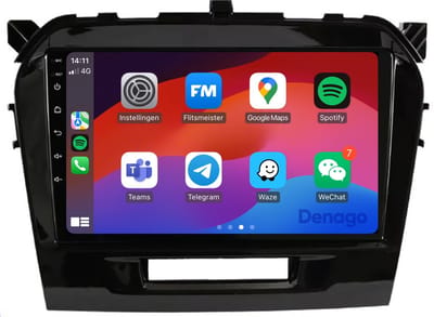 CarPlay autoradio geschikt voor Suzuki Vitara (2015 t/m 2023) | 9 inch | Android 13 | Draadloos Apple CarPlay & Android Auto | 2GB + 32GB | QuadCore processor | Denago DNG-A125 | 2025 model | 2015 2016 2017 2018 2019 2020 2021 2022 2023 | Bluetooth
