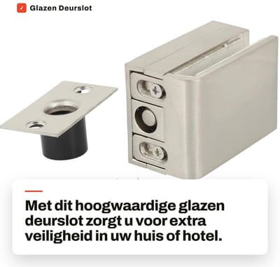 Dailygoods- Deurslot Vergrendeling - Glazen Deurbout - Draaiknop - Messing/Zinklegering - Eenvoudige Installatie - Hoge Kwaliteit