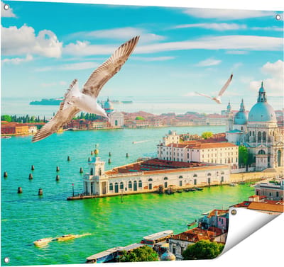 Gards Tuinposter Veneti� Stad vanuit Boven - 100x80 cm - Tuindoek - Tuindecoratie - Wanddecoratie buiten - Tuinschilderij