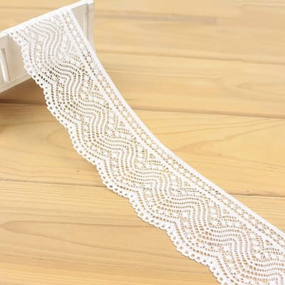 Decoratieve Elastische Kantlinten voor Verjaardagsuitnodigingen, Tafelversieringen en Bruidsjurken - Zwart, 5.3 cm x 1 m, Perfect voor Cadeauverpakking en Creatieve Projecten