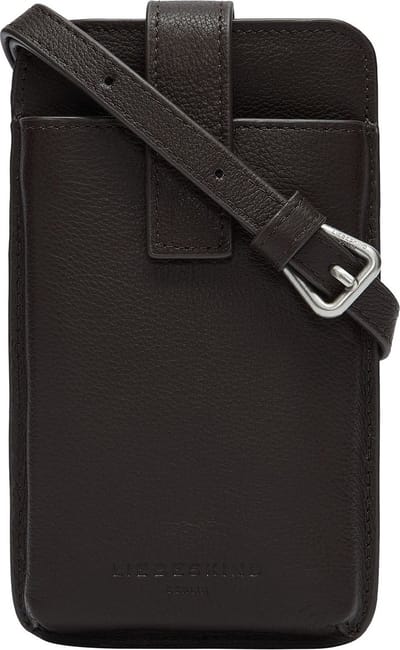 LIEBESKIND BERLIN Leren Telefoontasje Schoudertas Harris Mobile Pouch Dark Choco Nips Donkerbruin